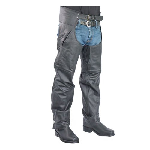 Jafrum Pant Style Lined Biker Leather Chaps for Men & Women LC301 XL ...